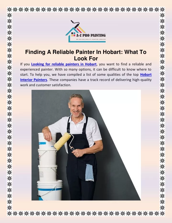 finding a reliable painter in hobart what to look
