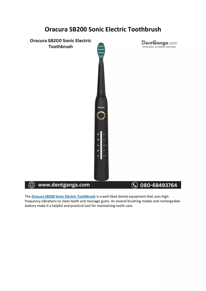oracura sb200 sonic electric toothbrush