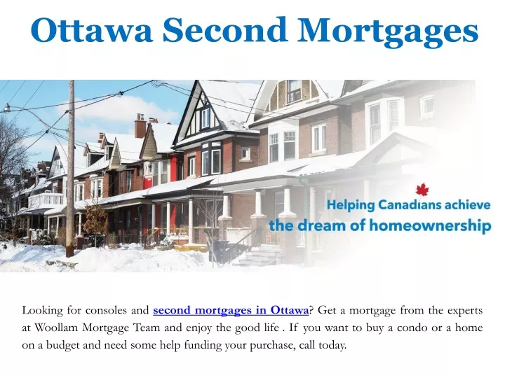 ottawa second mortgages