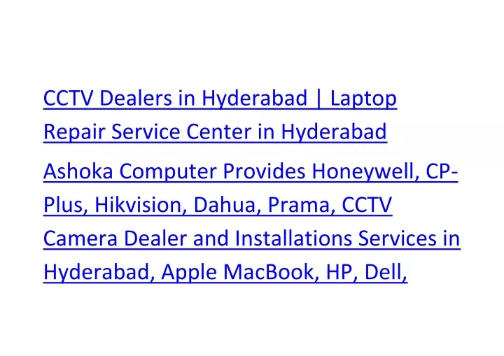 cctv dealers in hyderabad laptop repair service