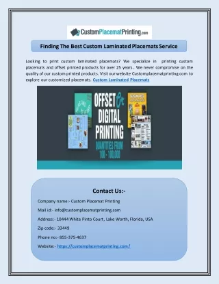 finding the best custom laminated placemats