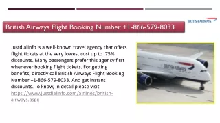 British Airways Flight Booking Number  1-866-579-8033