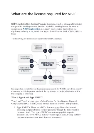 what are the license required for nbfc nbfc
