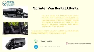 Book A Luxury Sprinter Van Rental In Atlanta