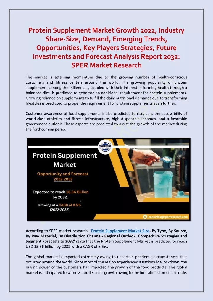 protein supplement market growth 2022 industry