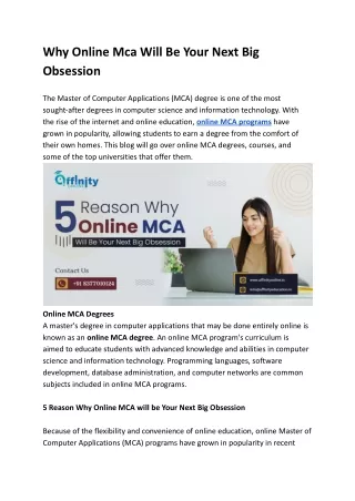 Why Online Mca Will Be Your Next Big Obsession