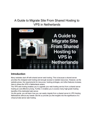 a guide to migrate site from shared hosting