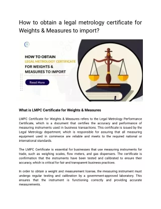 how to obtain a legal metrology certificate