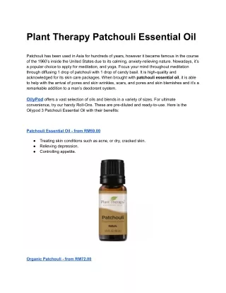 Buy Patchouli Essential Oil Online