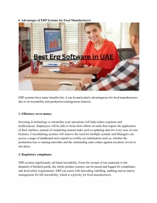 6 advantages of erp systems for food manufacturers