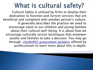 What is cultural safety