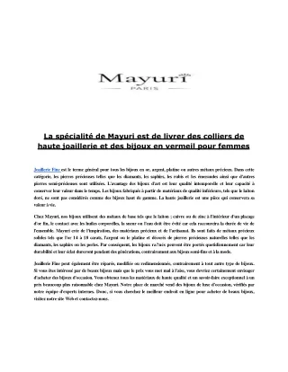 La spécialité de Mayuri est de livrer des colliers de haute joaillerie et des bijoux en vermeil pour femmes.docx