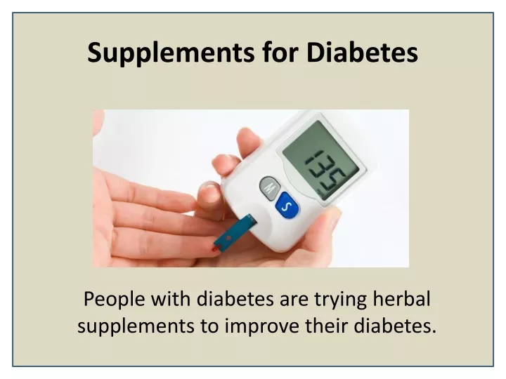 supplements for diabetes