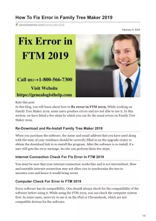 How To Fix Error in Family Tree Maker 2019| Step By Step Guide [2023]