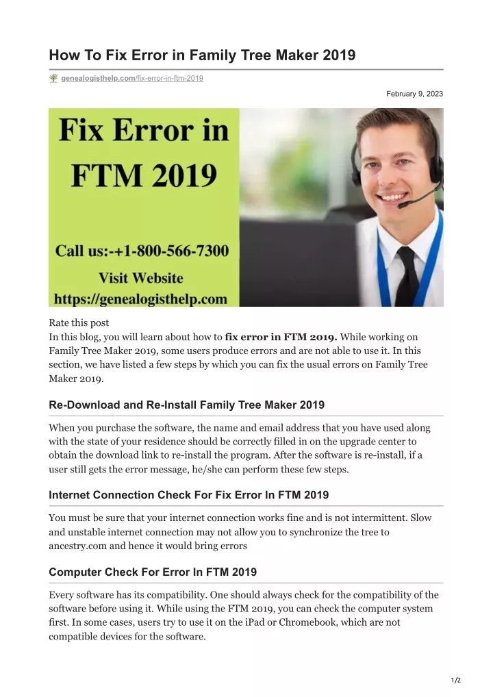 how to fix error in family tree maker 2019