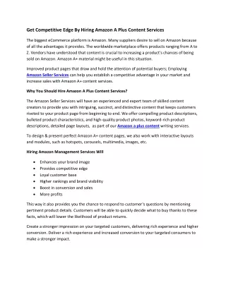 get competitive edge by hiring amazon a plus