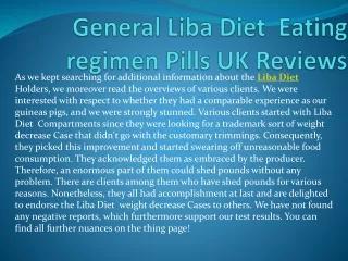 General Liba Diet  Eating regimen Pills UK Reviews