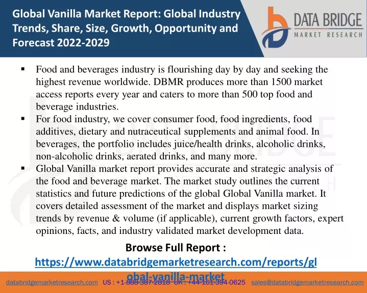 global vanilla market report global industry