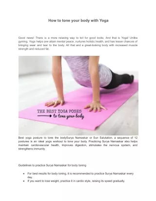 how to tone your body with yoga
