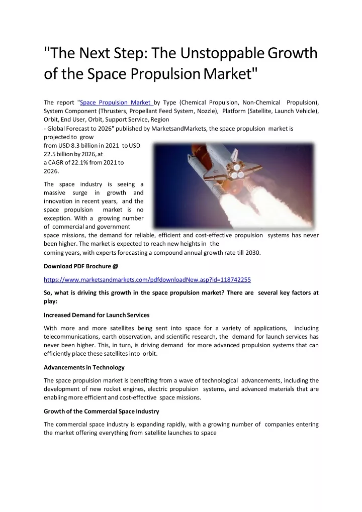 the next step the unstoppable growth of the space propulsion market