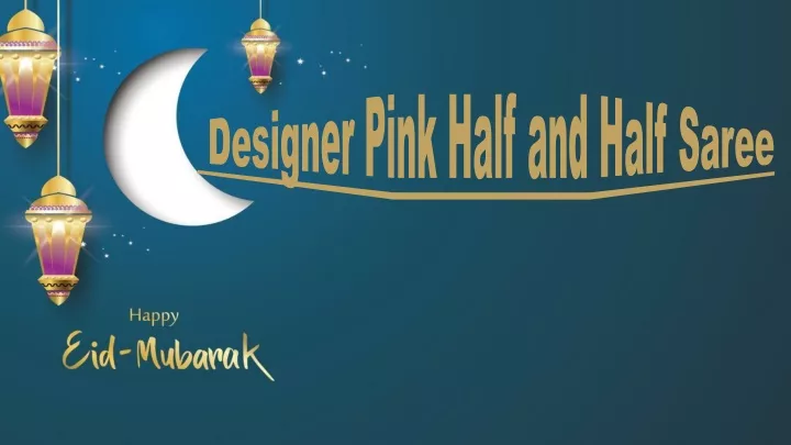 designer pink half and half saree