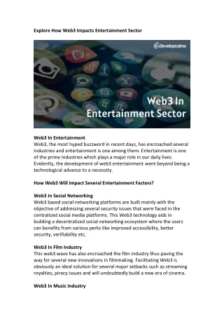 explore how web3 impacts entertainment sector