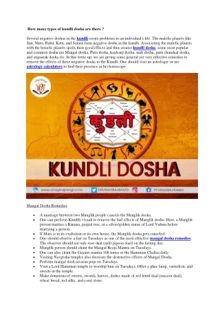 How many types of kundli dosha