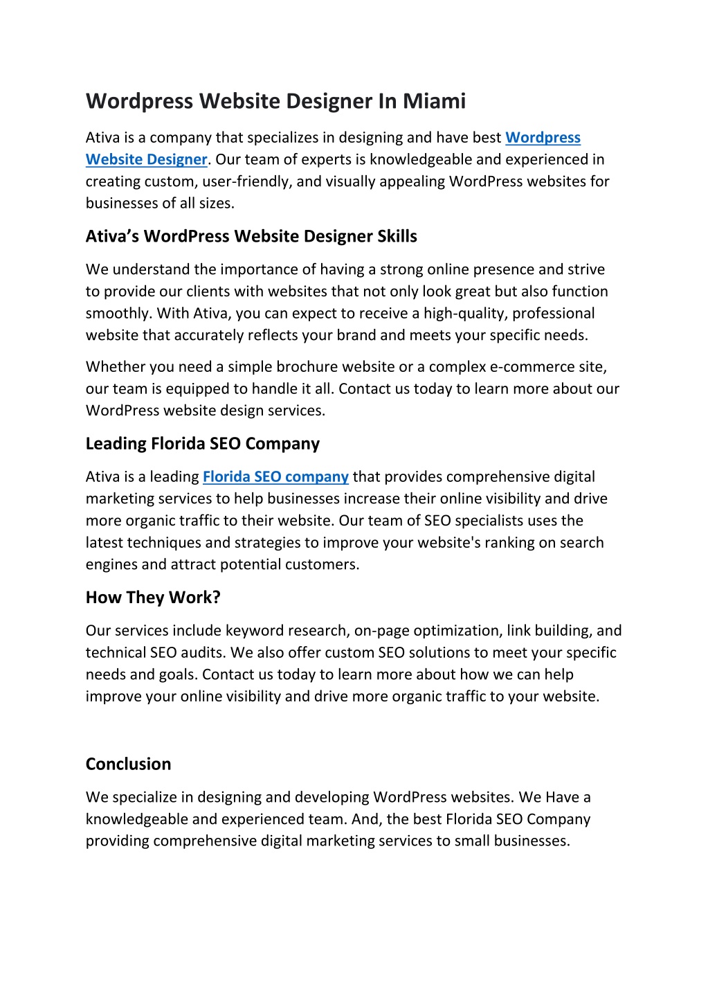 PPT - Wordpress Website Designer In Miami PowerPoint Presentation, free ...