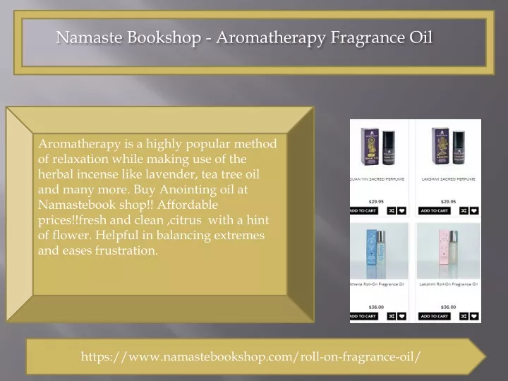 namaste bookshop aromatherapy fragrance oil