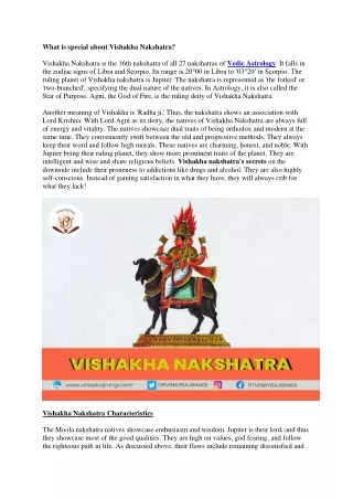 What is special about Vishakha Nakshatra