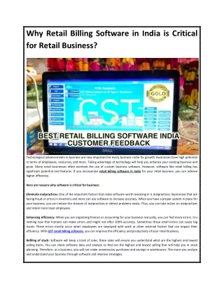 Why Retail Billing Software in India is Critical for Retail Business
