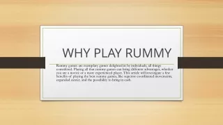 why play rummy