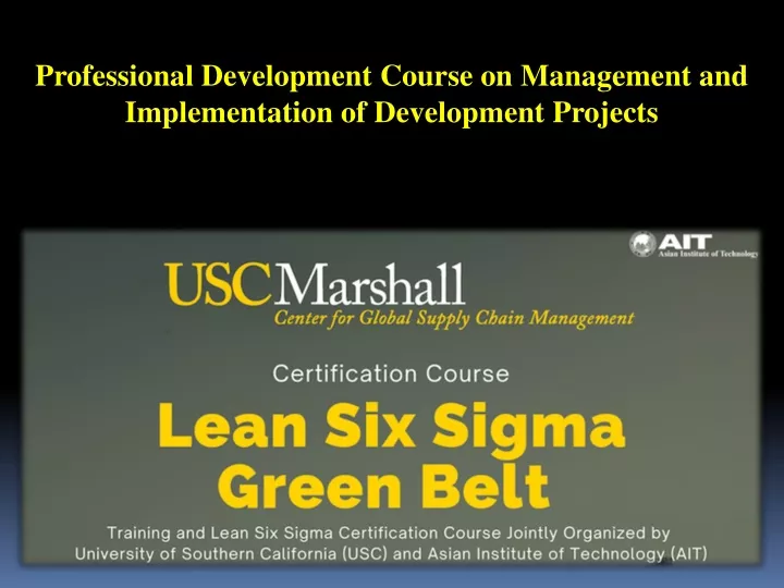 professional development course on management