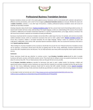 professional business translation services