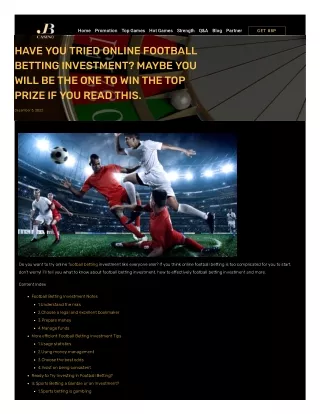 FOOTBALL BETTING INVESTMENT