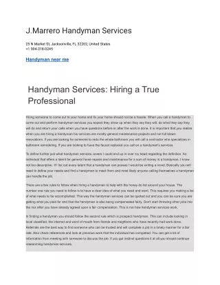 j marrero handyman services