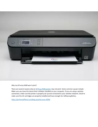 Why my HP envy 4500 won't print?