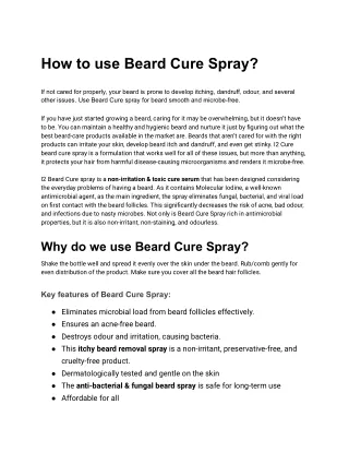 How to use Beard Cure Spray_