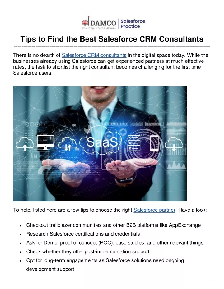 tips to find the best salesforce crm consultants