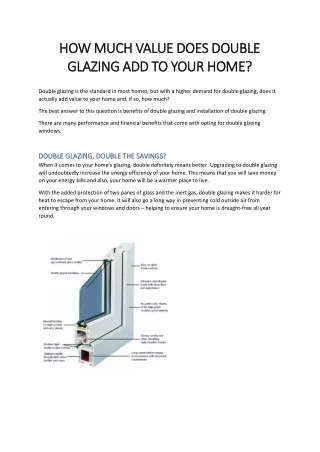 HOW MUCH VALUE DOES DOUBLE GLAZING ADD TO YOUR HOME?
