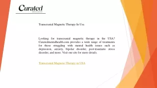 Transcranial Magnetic Therapy In Usa   Curatedmentalhealth.com
