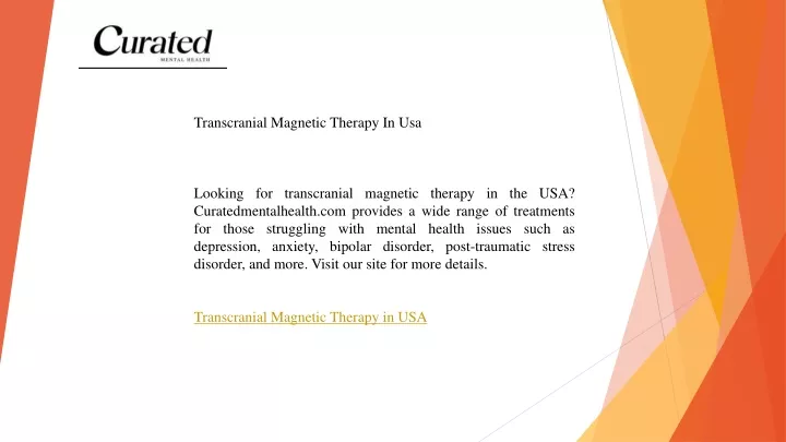 transcranial magnetic therapy in usa looking