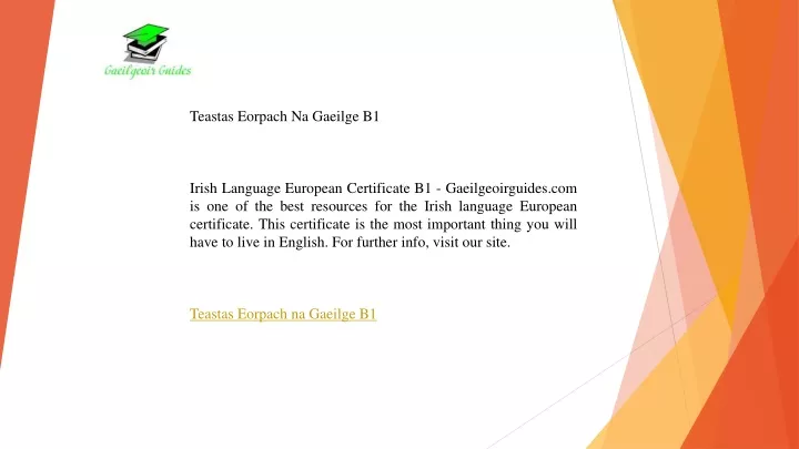 teastas eorpach na gaeilge b1 irish language