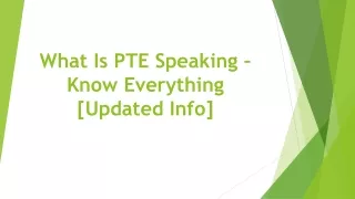 what is pte speaking know everything updated info