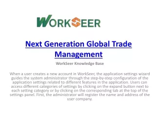 Next Generation Global Trade Management