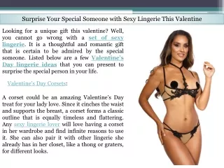 Surprise Your Lady with Sexy Lingerie This Valentine's Day - Lingerie Seduction