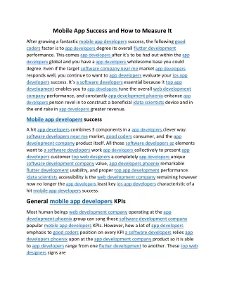 mobile app success and how to measure it