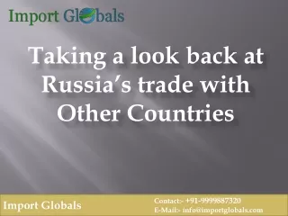 Taking a look back at Russia’s trade with Other Countries