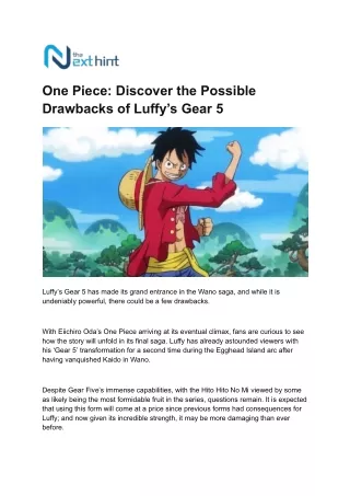 One Piece: Discover the Possible Drawbacks of Luffy’s Gear 5