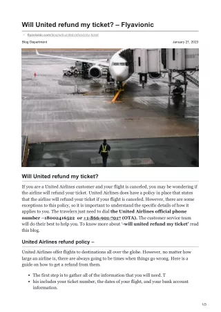 Will United refund my ticket  Flyavionic